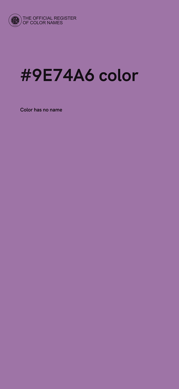 #9E74A6 color image