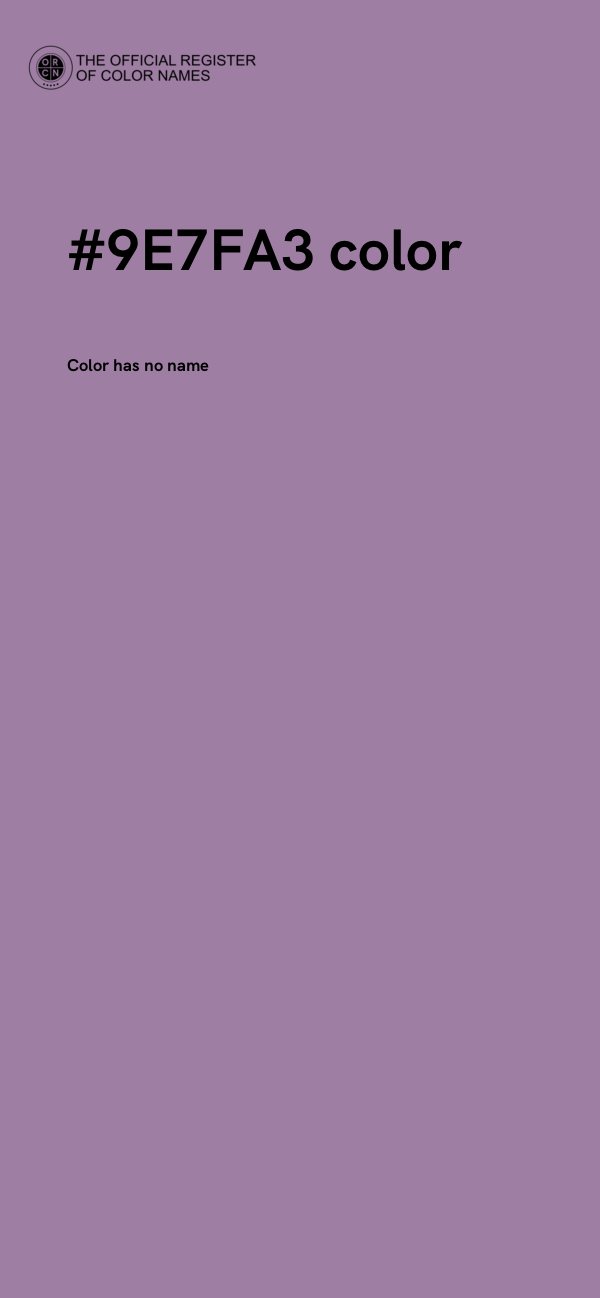 #9E7FA3 color image