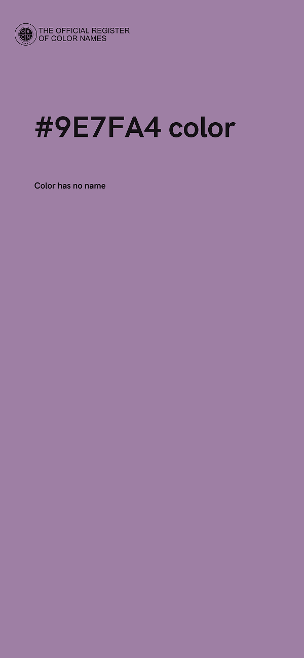 #9E7FA4 color image