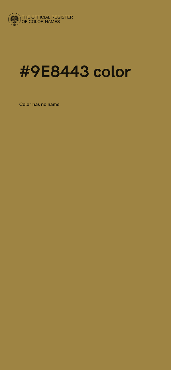 #9E8443 color image