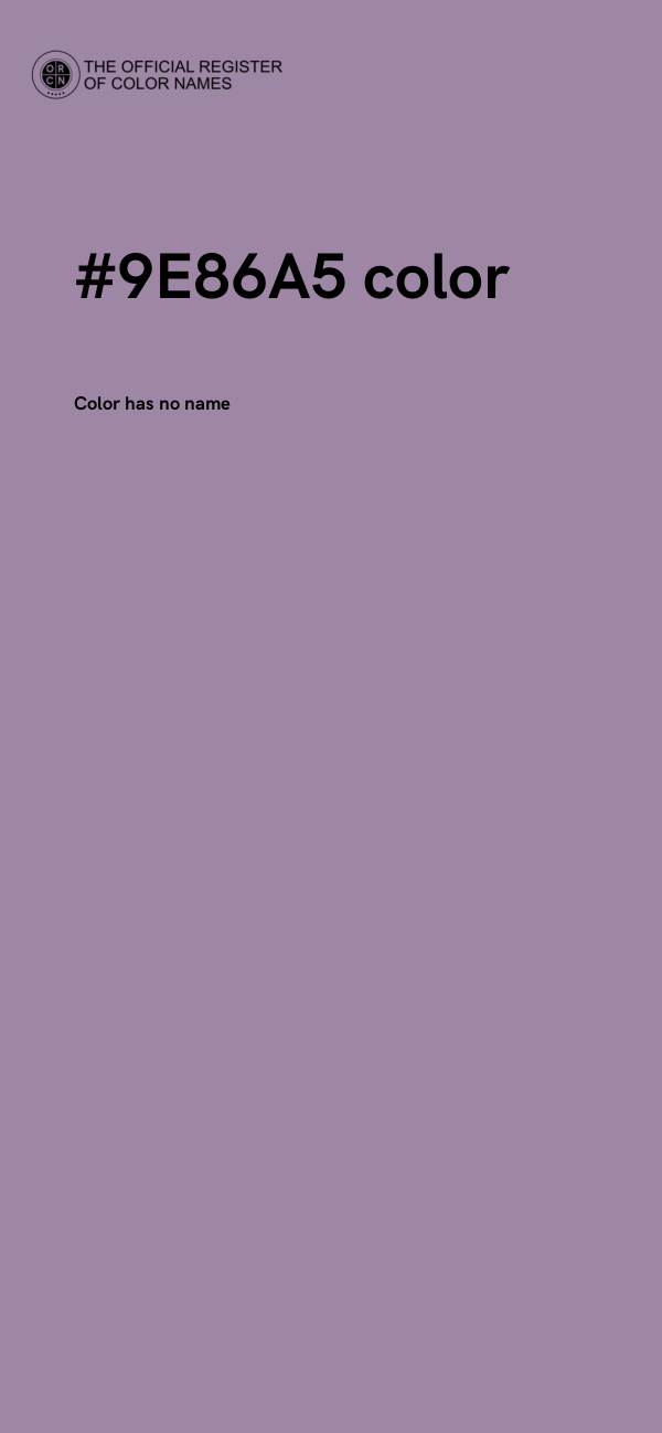 #9E86A5 color image