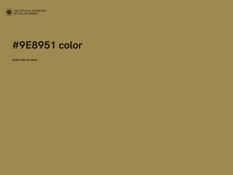 #9E8951 color image