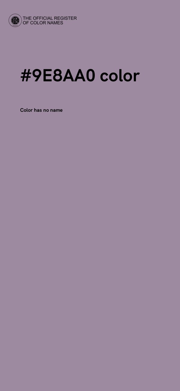 #9E8AA0 color image