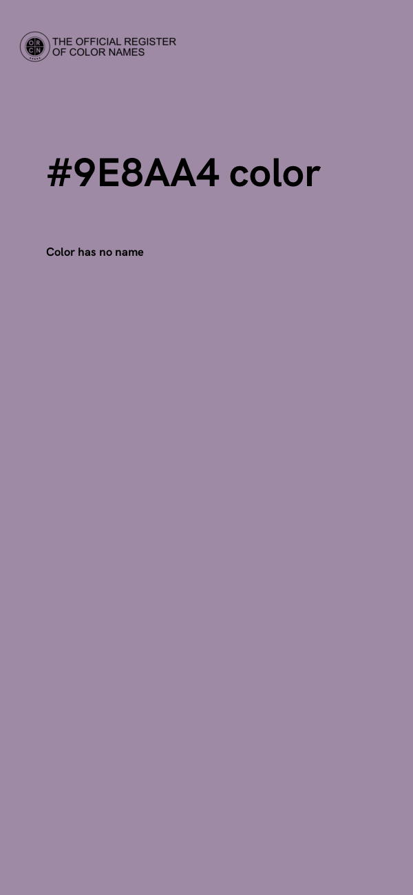 #9E8AA4 color image