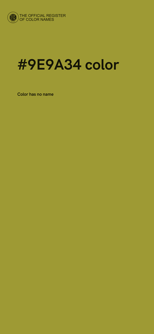 #9E9A34 color image