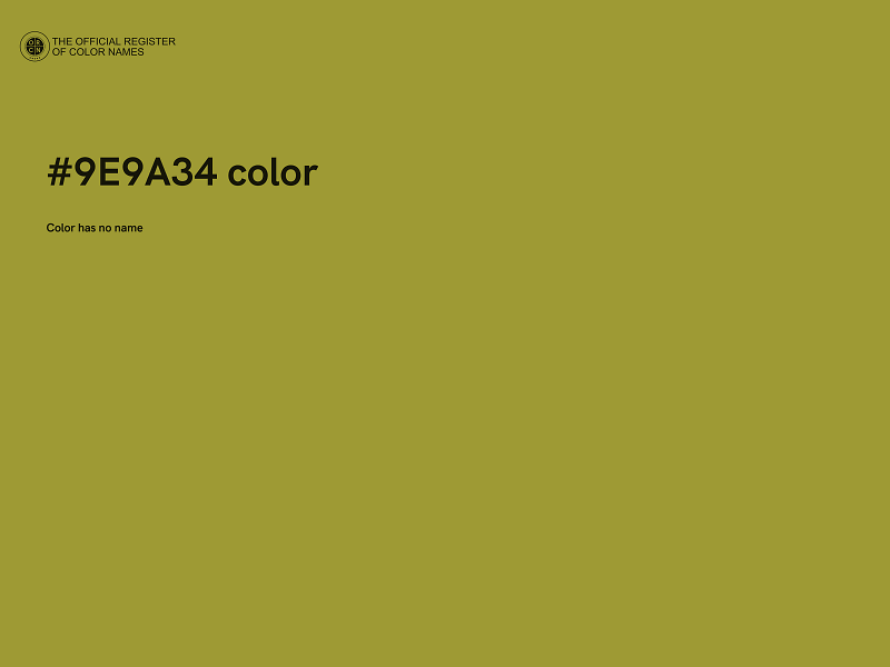 #9E9A34 color image