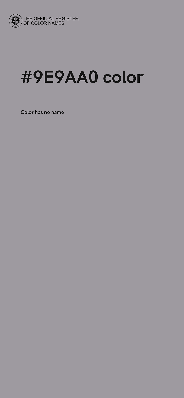 #9E9AA0 color image