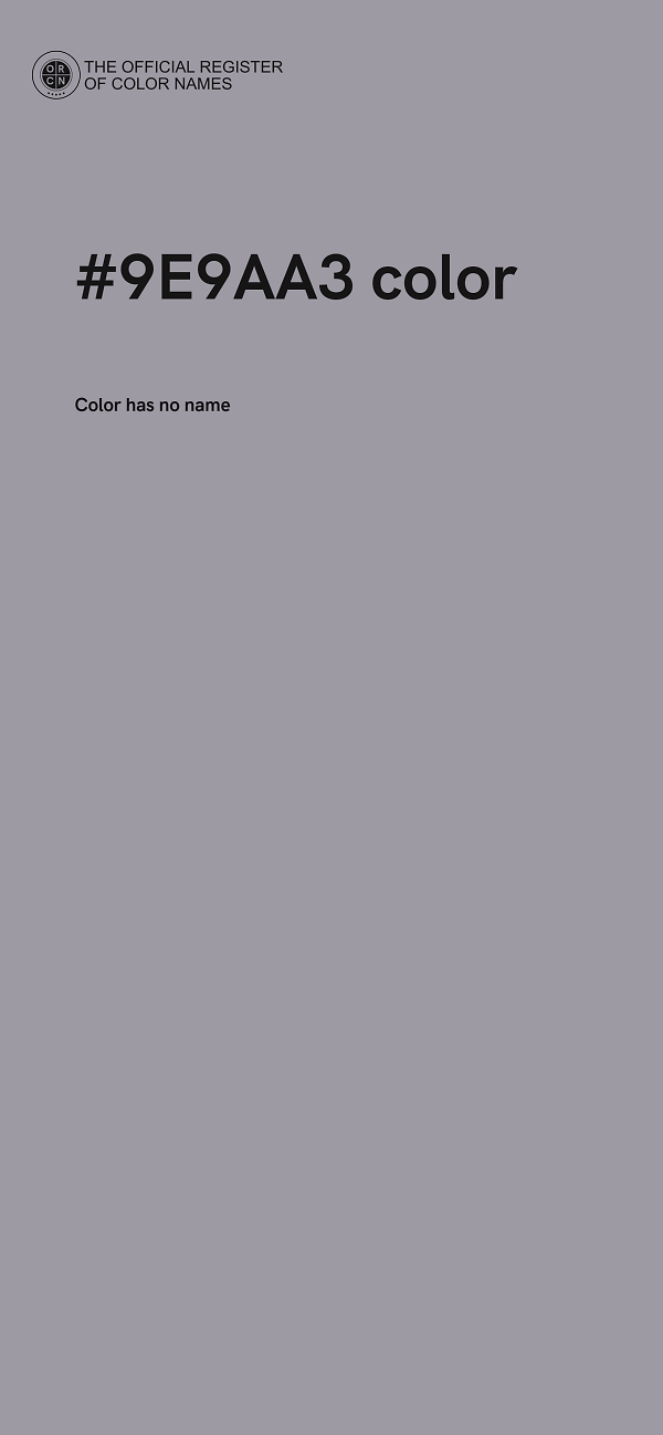 #9E9AA3 color image