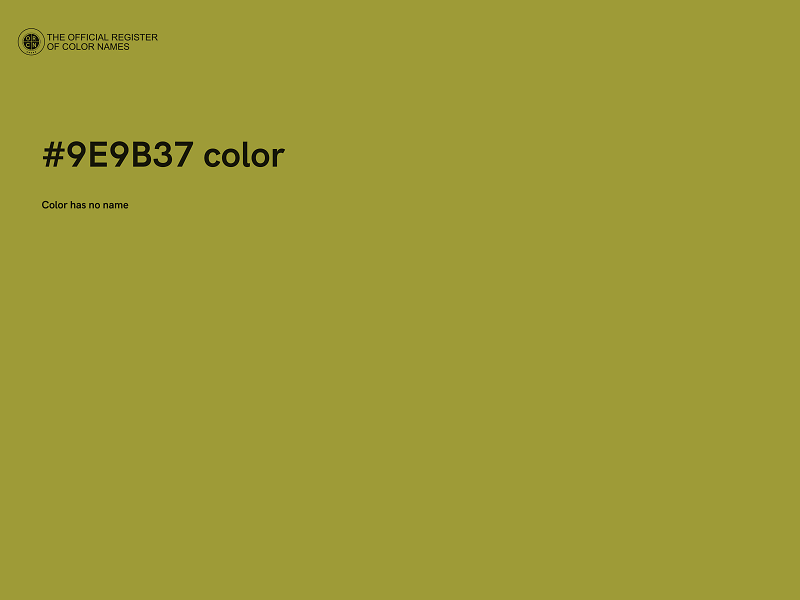 #9E9B37 color image