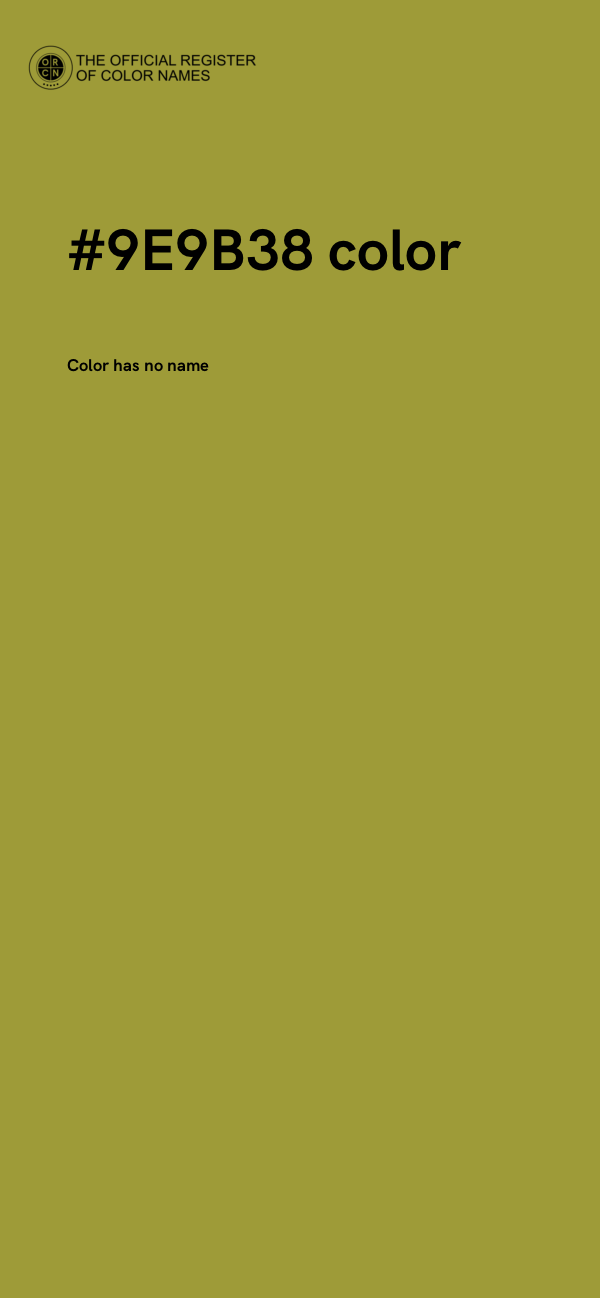 #9E9B38 color image