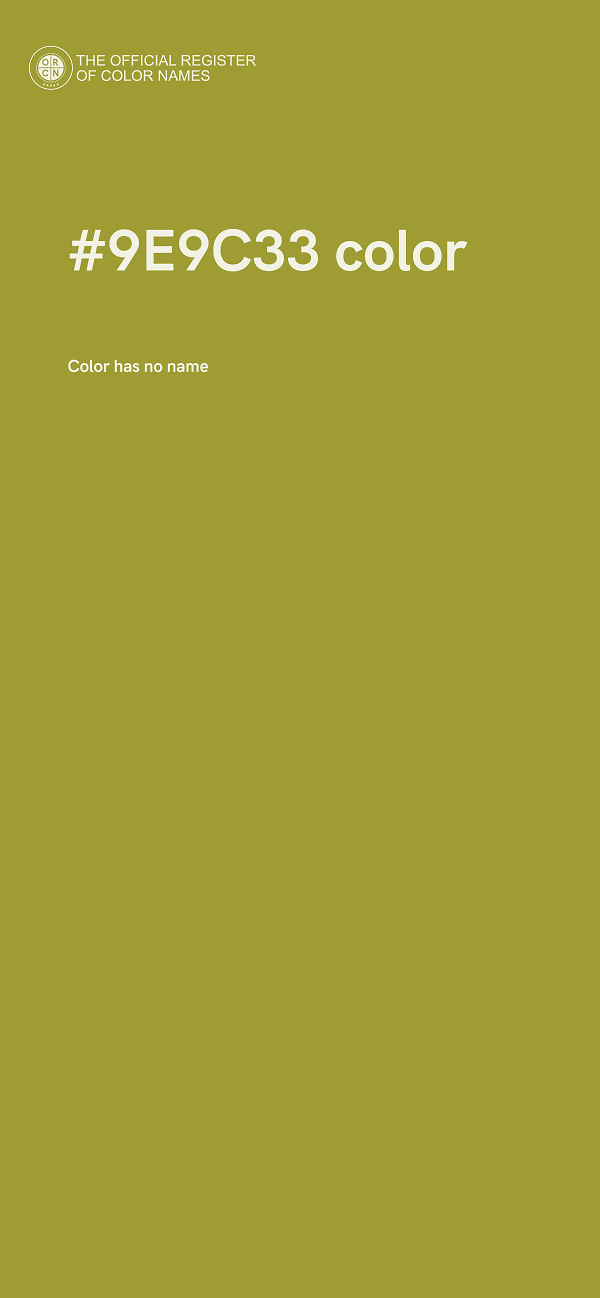 #9E9C33 color image