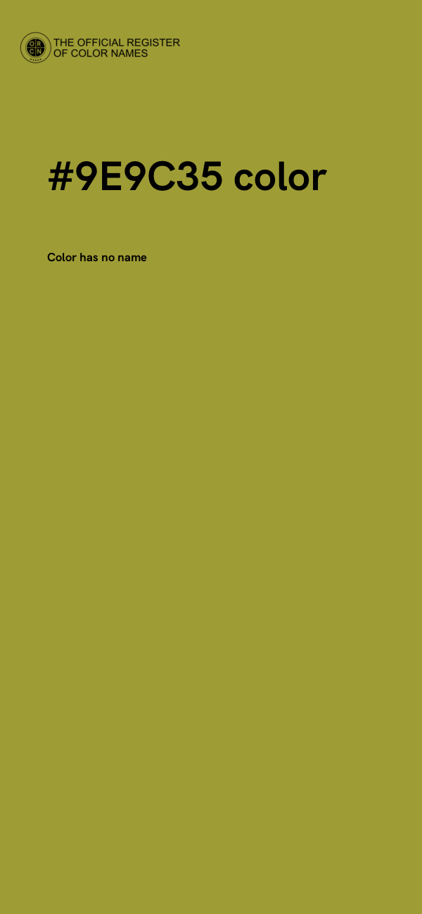 #9E9C35 color image