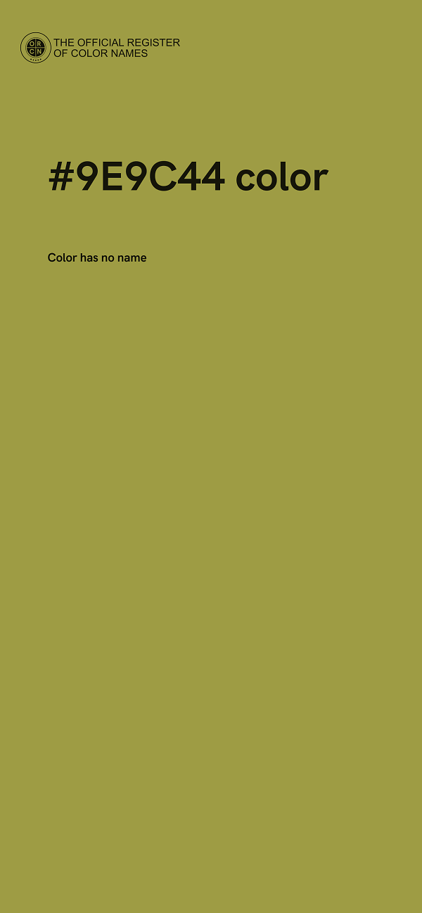 #9E9C44 color image