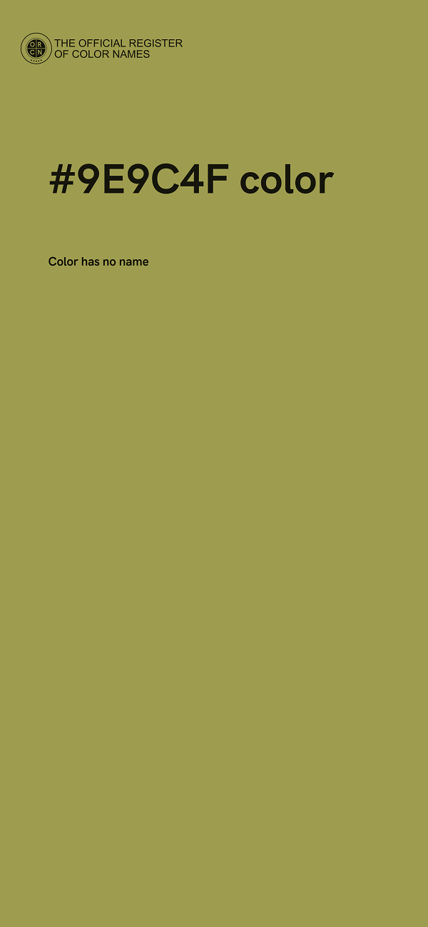 #9E9C4F color image