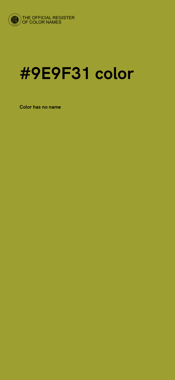 #9E9F31 color image