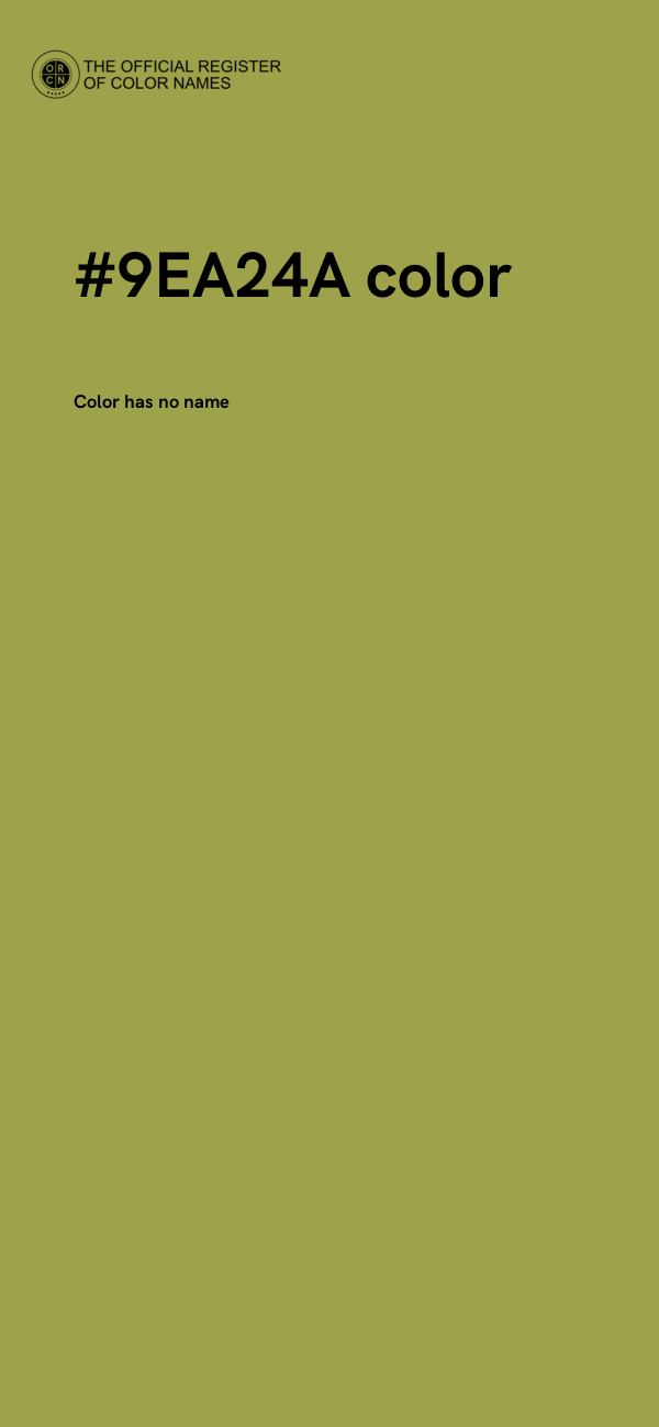 #9EA24A color image