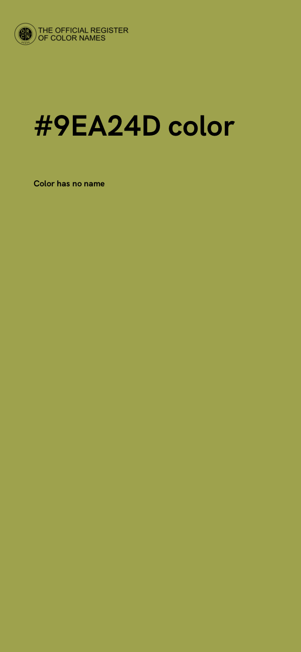 #9EA24D color image