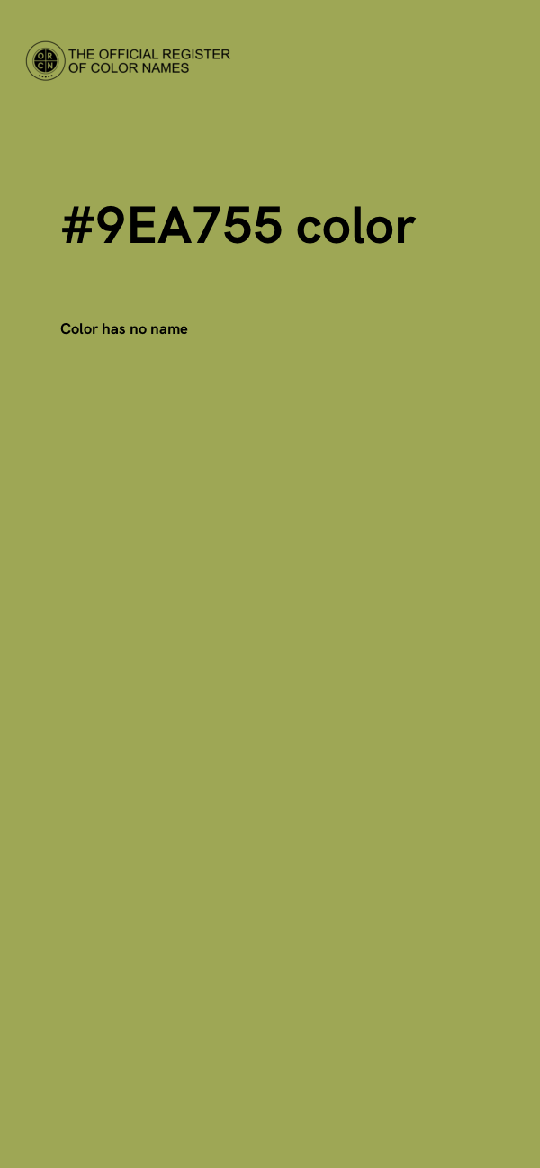#9EA755 color image