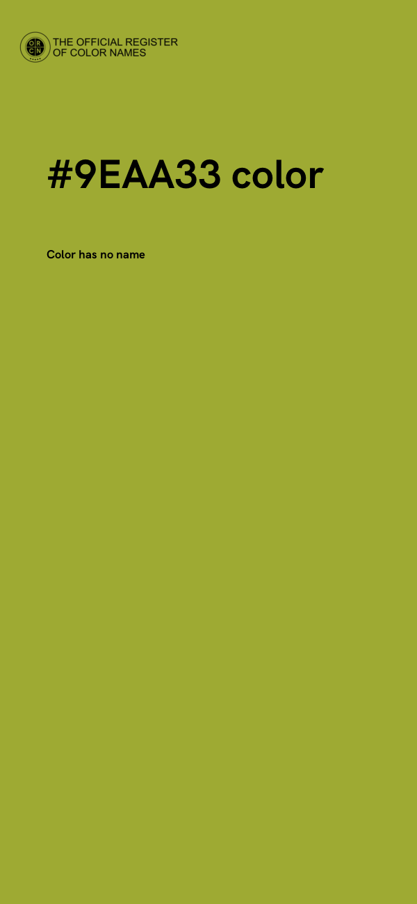 #9EAA33 color image