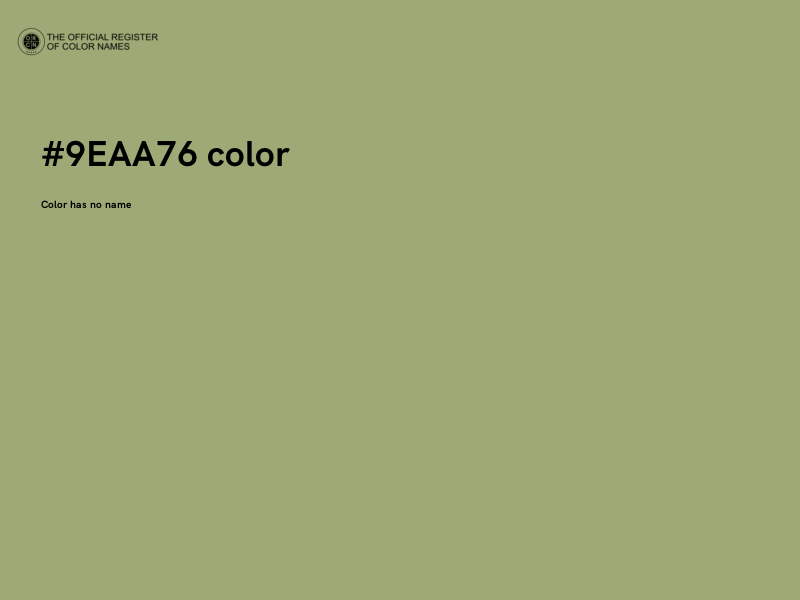 #9EAA76 color image