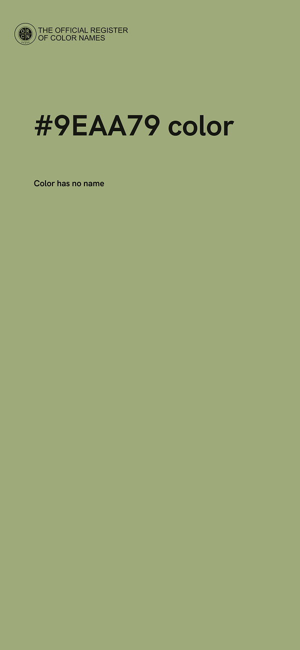 #9EAA79 color image