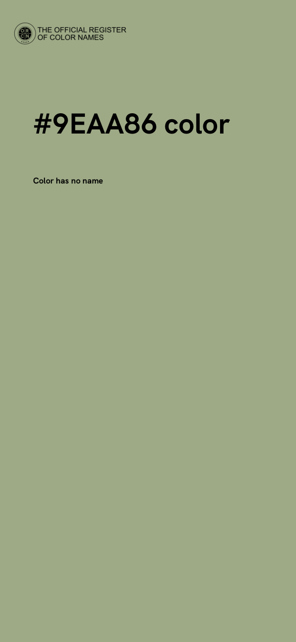 #9EAA86 color image