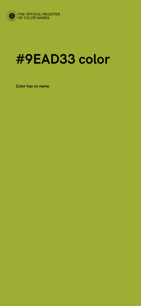 #9EAD33 color image