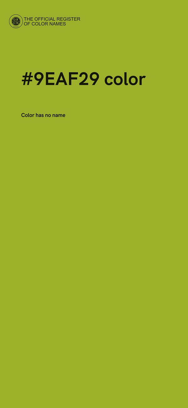 #9EAF29 color image