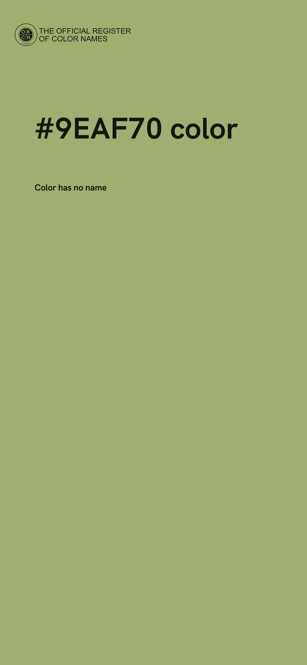 #9EAF70 color image