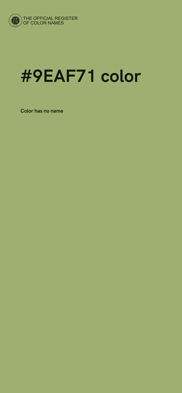 #9EAF71 color image
