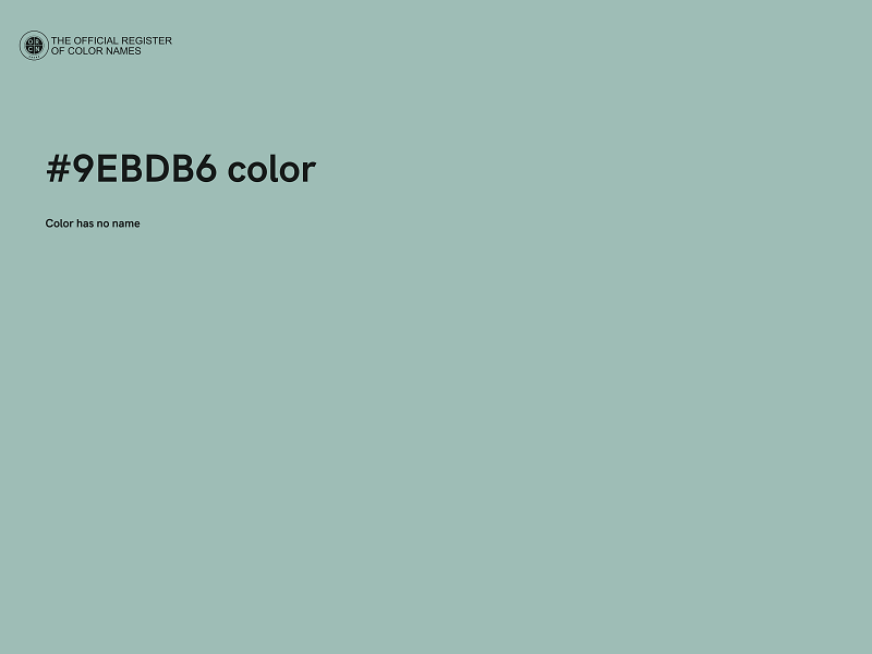 #9EBDB6 color image