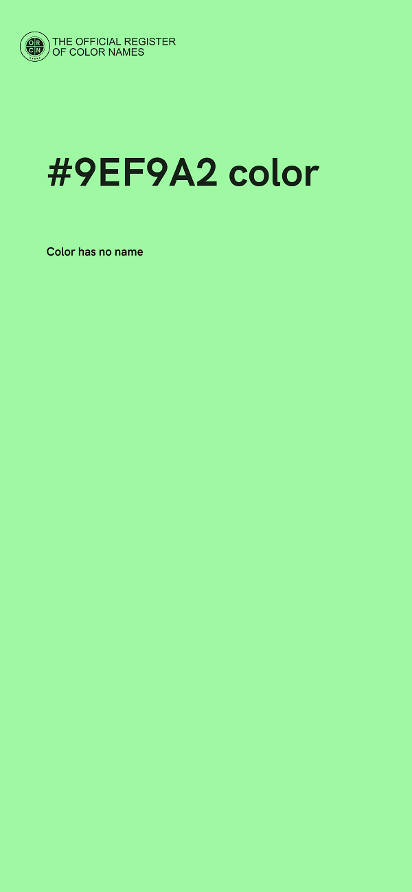 #9EF9A2 color image