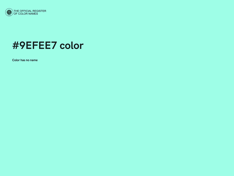 #9EFEE7 color image