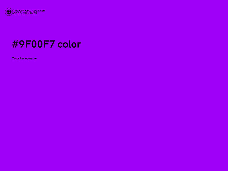 #9F00F7 color image