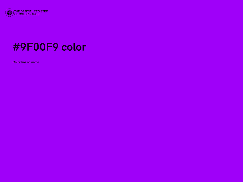 #9F00F9 color image