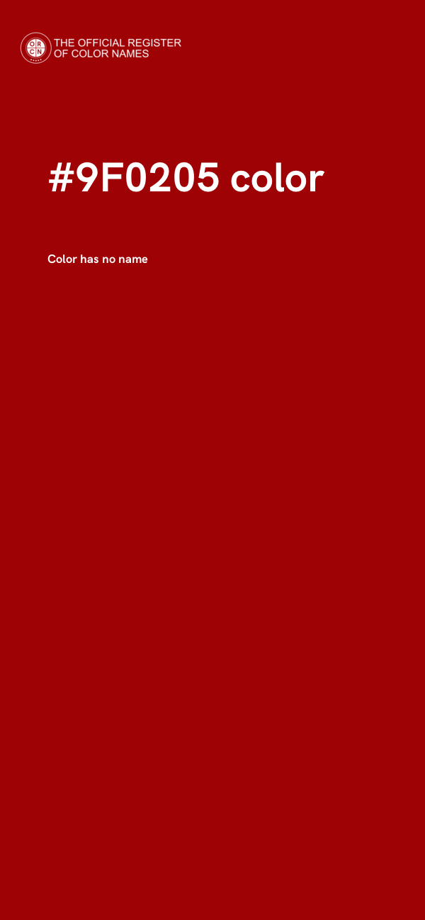 #9F0205 color image