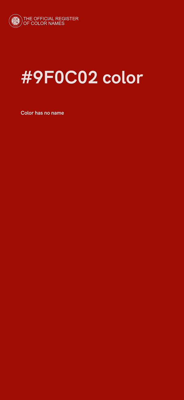 #9F0C02 color image