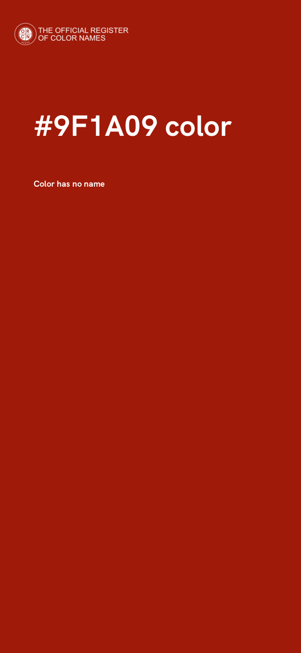 #9F1A09 color image