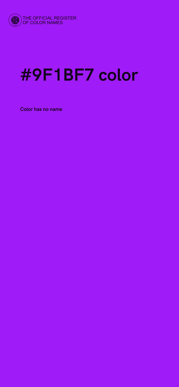 #9F1BF7 color image