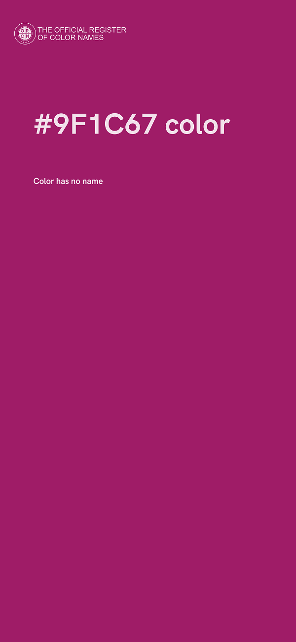 #9F1C67 color image
