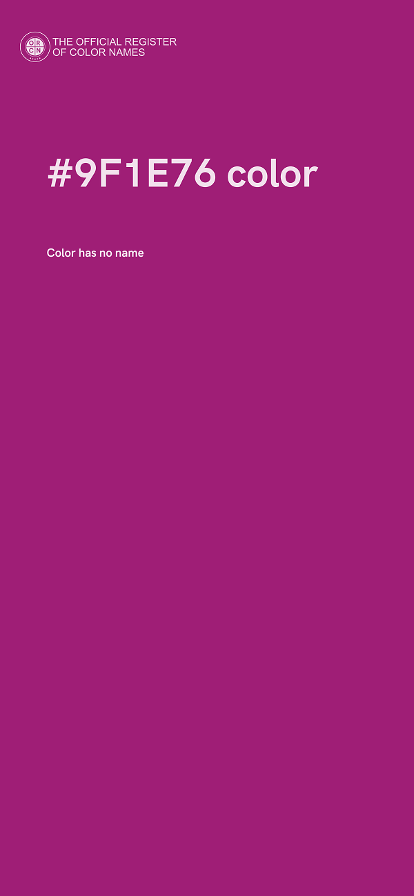 #9F1E76 color image