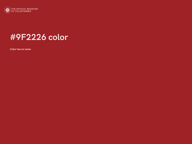 #9F2226 color image