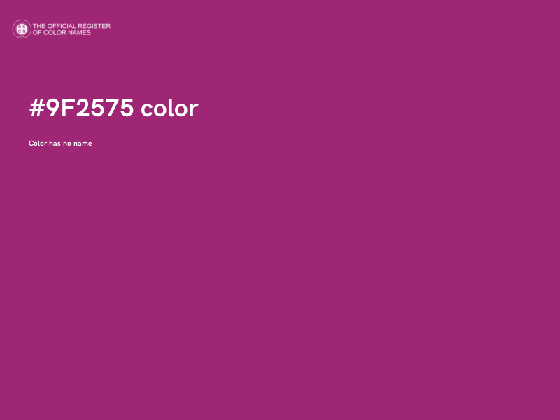 #9F2575 color image
