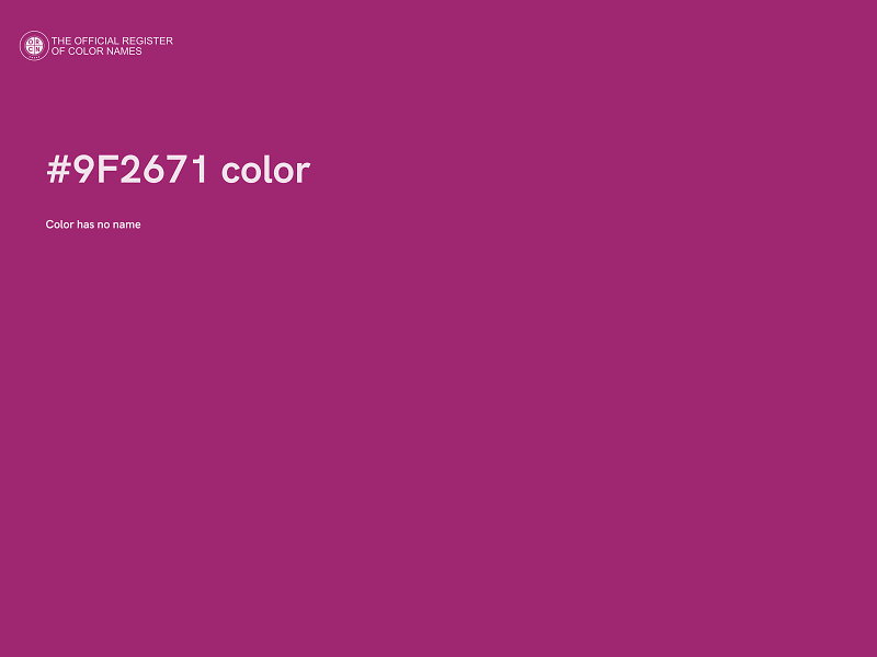 #9F2671 color image