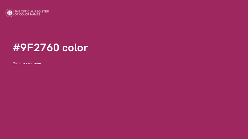 #9F2760 color image