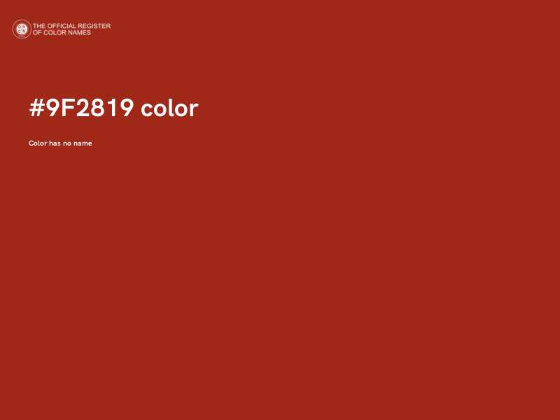 #9F2819 color image