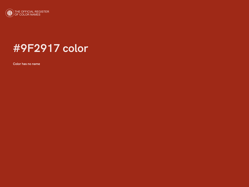 #9F2917 color image