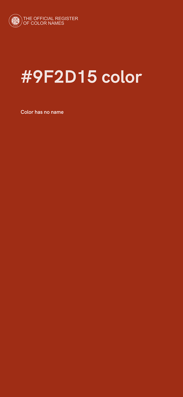 #9F2D15 color image