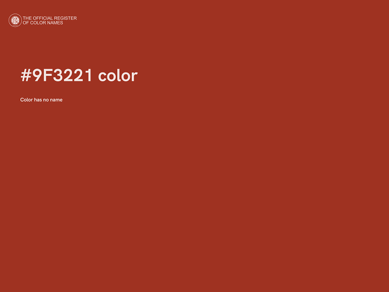 #9F3221 color image