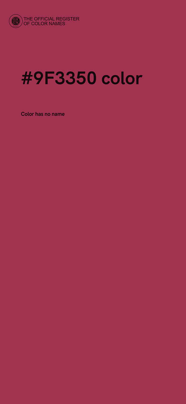 #9F3350 color image